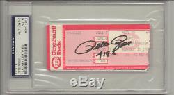 Pete Rose Signed Record Breaking Ticket Stub 9/11/85 signed 4192 PSA/DNA SLABBED