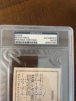 Peter Finch Network Best Actor Oscar Academy Signed Auto CHECK PSA/DNA SLABBED