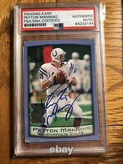 Peyton Manning Signed Autographed 1999 Topps Card Psa Dna Slab Indianapolis Colt