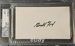 President Gerald Ford Signed Index Card Psa/dna Slabbed Autograph