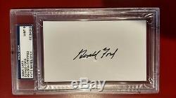 President Gerald Ford Signed Index Card Psa/dna Slabbed Autograph