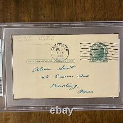 RARE MLB Jack Barry PSA/DNA Autograph 3X5 Post Card Died 1961 Slabbed PSA