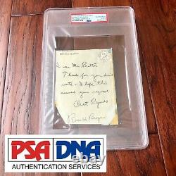 RONALD REAGAN PSA/DNA Slab Handwritten Autograph Note Letter Signed
