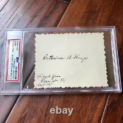 RUTHERFORD B. HAYES PSA/DNA Slab Signed Autograph Card Inscribed President