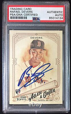 Rafael Devers 2018 Topps Allen & Ginter #216 Rookie Rc Signed Auto Psa/dna Slab