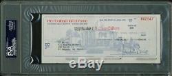 Raiders Al Davis Signed 3.5X8.5 1992 Check From The Hall Of Fame PSA/DNA Slabbed