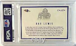 Ray Lewis Baltimore Ravens SB Champ Signed Custom Auto CARD 1/1 PSA/DNA Slabbed