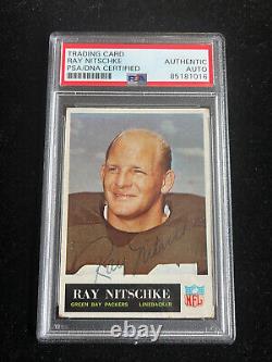 Ray Nitschke signed 1965 Philadelphia Trading Card PSA DNA Slab HOFAuto C2519