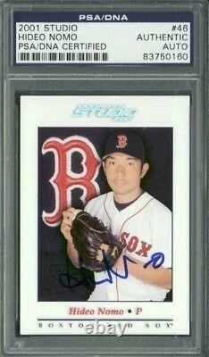 Red Sox Hideo Nomo Authentic Signed Card 2001 Studio #46 PSA/DNA Slabbed
