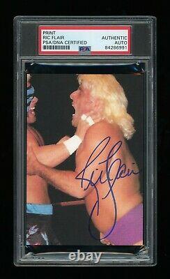 Ric Flair PSA/DNA Slabbed Signed 3.5x5 Autographed Auto Picture with Sting -b