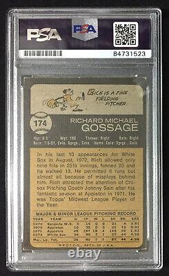 Rich Goose Gossage 1973 Topps #174 Rookie Rc Signed Auto Psa/dna Slab Hof 2008