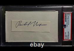 Richard Nixon Signed Autograph Razor Cut PSA/DNA Slabbed President #37 Auto