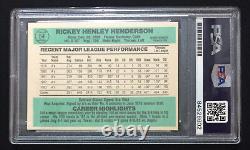 Rickey Henderson 1984 Donruss Baseball #54 Signed Auto Psa/dna Slab Oakland A's