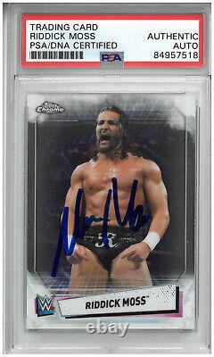 Riddick Moss Signed Autograph Slabbed Wwe 2021 Topps Chrome Card Psa Mad Cap