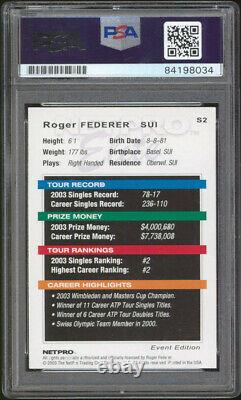Roger Federer Authentic Signed 2003 Netpro #S2 Trading Card PSA/DNA Slabbed