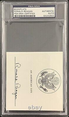 Ronald Reagan Signed Bookplate 40th US President & Actor Autograph PSA/DNA Slab