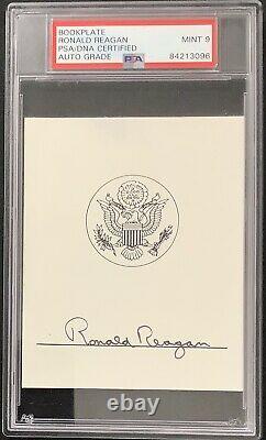 Ronald Reagan Signed Bookplate President Autograph PSA/DNA Auto MINT 9 Slab Nice