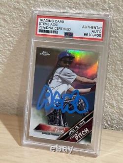 STEVE AOKI Signed Autographed 2016 Topps Chrome First Pitch PSA DNA SLABBED AUTO