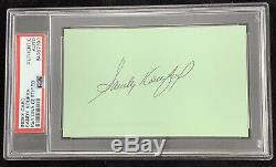 Sandy Koufax Signed Index Card Autograph PSA/DNA Dodgers Baseball HOF Slabbed