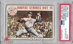 Sandy Koufax signed 1964 Topps Trading Card PSA DNA Slabbed Dodgers HOF C458