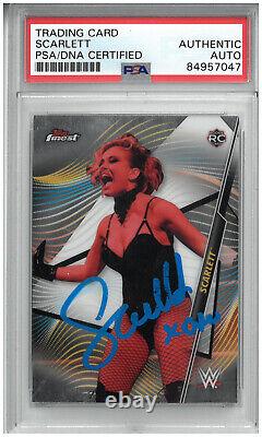 Scarlett Signed Autograph Slabbed Aew 2020 Topps Finest Rookie Card Psa Dna
