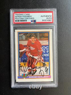 Sergei Fedorov AUTOGRAPHED AUTO SIGNED PSA/DNA Slabbed Card