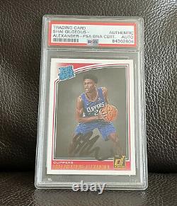 Shai Gilgeous Alexander Signed 2018 Donruss Rated Rookie Card Psa/Dna Slabbed