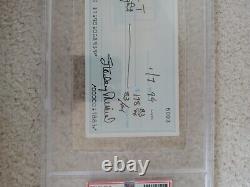 Stan The Man Musial St Louis Cardinals Twice Signed Check Psa/dna Slabbed Hof