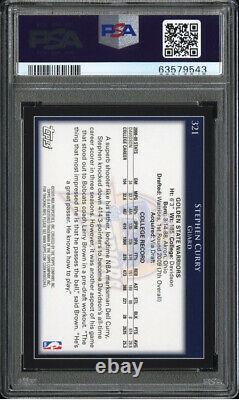 Stephen Curry Signed 2009 Topps Rookie Card #321 Psa/Dna Slab GEM MT 10 AUTO