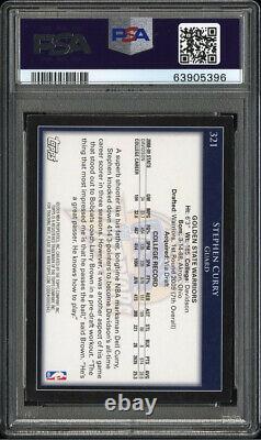 Stephen Curry Signed 2009 Topps Rookie Card #321 Psa/Dna Slab GEM MT 10 AUTO #30