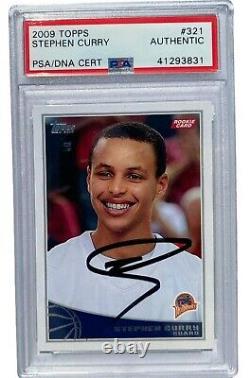 Stephen Curry Signed 2009 Topps Rookie Card Rc #321 Auto Warriors Psa/dna Slab