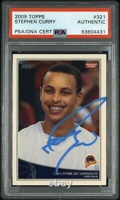 Stephen Curry Signed Auto 2009 Topps Rookie Card #321 Psa/Dna Slab BLUE INK #30