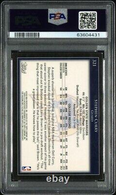 Stephen Curry Signed Auto 2009 Topps Rookie Card #321 Psa/Dna Slab BLUE INK #30