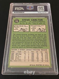 Steve Carlton signed 1967 Topps Trading Card PSA DNA Slab Auto 10 #146 Insc C888