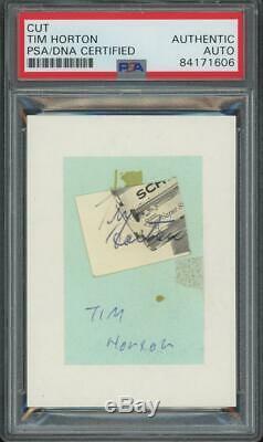 TIM HORTON autograph cut (Maple Leafs Signed) HOF PSA/DNA certified/slabbed