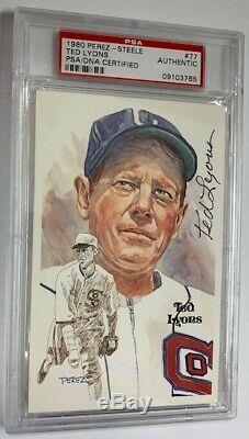 Ted Lyons Psa/dna Slabbed Autographed Chicago White Sox Perez Steele Card