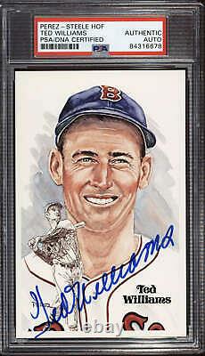 Ted Williams Perez Steele HOF Postcard Signed PSA DNA Slabbed Red Sox ID310584