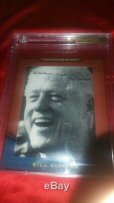 The BAR President Bill Clinton Autographed PHOTO Signed Slabbed BGS PSA/DNA 1of1