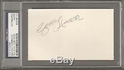 The Beatles GEORGE HARRISON Signed Autographed Index Card Slabbed PSA/DNA & JSA