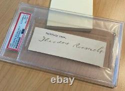 Theodore Teddy Roosevelt Cut Autograph PSA/DNA Slab Early Signed Index Card BOLD