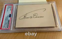 Thomas Edison Cut Autograph PSA/DNA Encapsulated Slab Early Signature Index Card