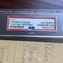 Thomas Edison PSA/DNA Slab Autograph Handwritten Note Signed