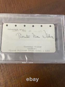 Thornton Wilder Signed Autographed Album Page Psa/dna Slabbed & Certified