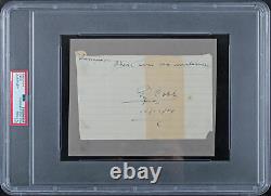 Tigers Ty Cobb 12/12/54 Authentic Signed 4.25x6.75 Cut Signature PSA/DNA Slabbed