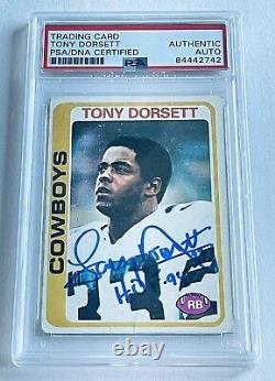 Tony Dorsett Dallas Cowboys 1978 Topps #315 Signed Psa/dna Slabbed Rookie Card