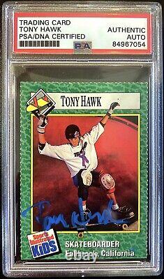 Tony Hawk Signed 1990 S. I. For Kids Rookie Card #152 PSA/DNA Slab RC