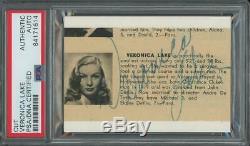 VERONICA LAKE (1922-1973) autograph cut Signed PSA/DNA certified/slabbed