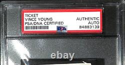 VINCE YOUNG Signed 2005 Texas Longhorns vs. Texas A&M Aggies Ticket PSA/DNA Slab