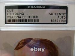 Vintage Cy Young Signed Cut Auto Slabbed Postcard 9,643/10,000 Psa Dna Gem Mint