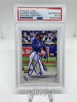 WANDER FRANCO Signed Auto 2022 Topps Series 1 #215 Rookie Card PSA/DNA Slab Rays